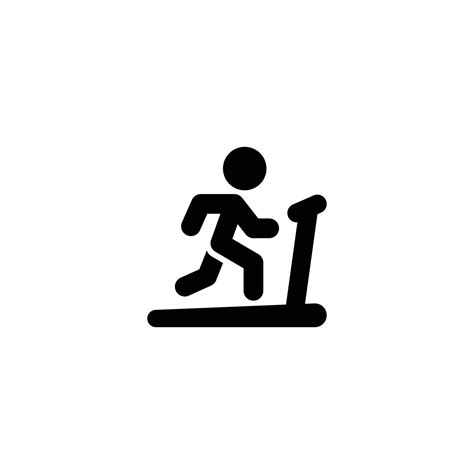 Man Running On Treadmill Icon Simple Solid Style Run Runner Gym