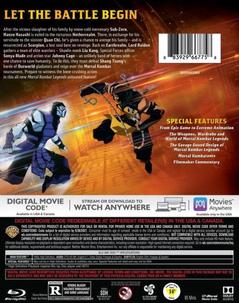 Mortal Kombat Legends Scorpions Revenge Includes Digital Copy Blu