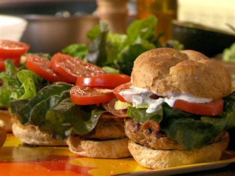 Open Wide Tur Chicken Club Burgers Recipe Rachael Ray Food Network