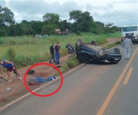 Notícias IMAGENS FORTES Homem morre após capotar e ser arremessado