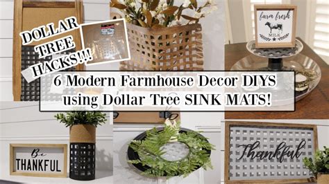 6 Modern Farmhouse Decor Diys Using Dollar Tree Sink Mats Dollar