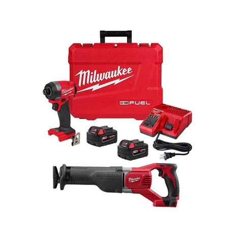 Milwaukee M18 Fuel 18 V Lithium Ion Brushless Cordless 1 4 In Hex Impact Driver Kit With Sawzall