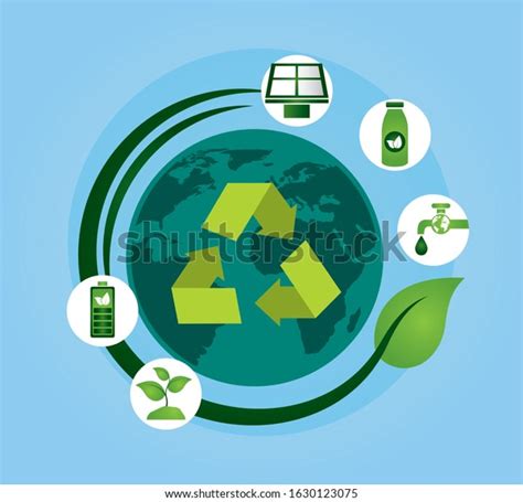 Eco Friendly Poster Earth Planet Set Stock Vector Royalty Free