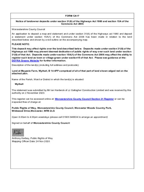 Fillable Online Form Ca Notice Of Landowner Deposits Under S Of