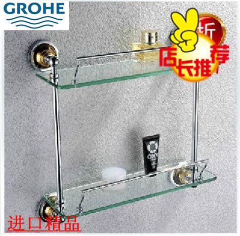 Купить Полка с ограничителем 新年7折！德国进口grohe/高仪极品镀金双层玻璃架 置物架 в интернет ...