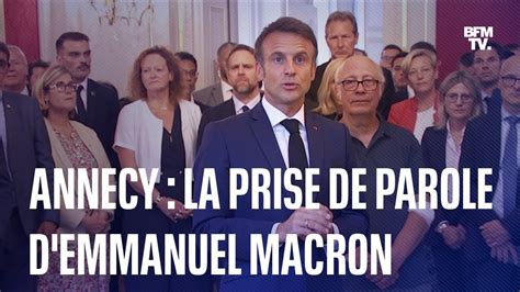 Attaque Au Couteau La Prise De Parole D Emmanuel Macron La