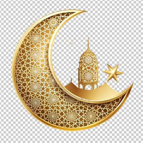 Cresent Moon Isolated On A Transparent Background Islamic Festival