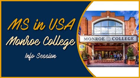 Ms In Monroe College Info Session Monroe College Ms In Usa Youtube