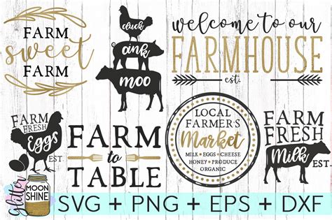 Farmhouse Bundle Set SVG DXF PNG EPS Cutting Files 54877 SVGs