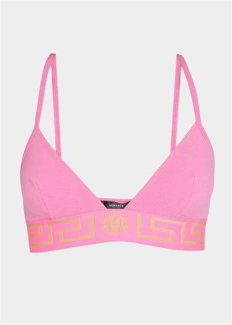 Versace Greca Border Triangle Bikini Top Reversible