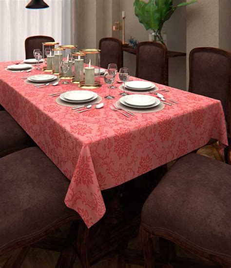 Toalha De Mesa Coral Quadrada 6 Lugares Arabescos Jacquard Mesa Chiq