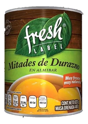 Duraznos En Almíbar Fresh Label En Mitades 820 Gr