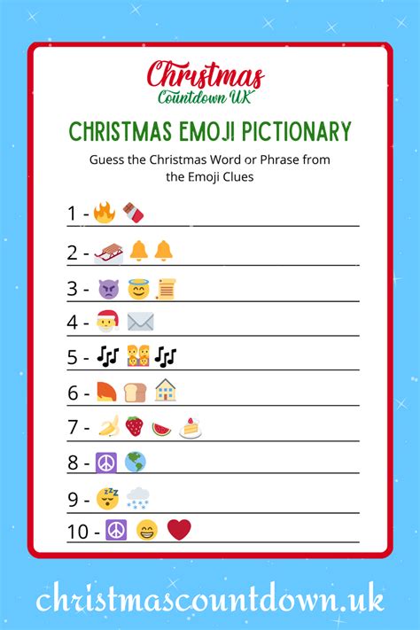 Christmas Emoji Pictionary Game