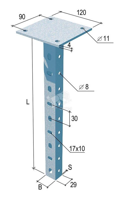 Стойка потолочная усиленная L=300 (LO2475) (UPTU300) купить в магазине ...