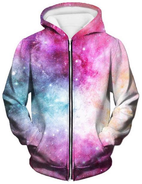 Pastel Nebula Unisex Zip Up Hoodie Edm Outfits Stylish Winter