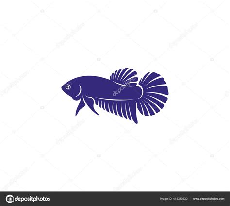 Betta Fish Vector Illustration Fighting Fish Logo Design Template Stock