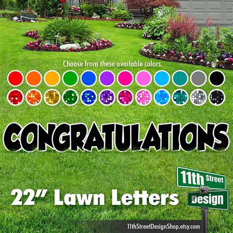 22 Congratulations Yard Sign Letters Outdoor Celebration Lawn