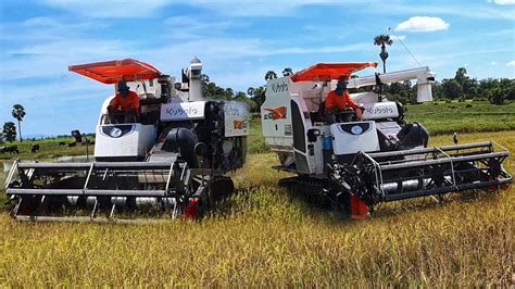 Best Combine Harvester Working Skills Kubota Harvest Rice Machine