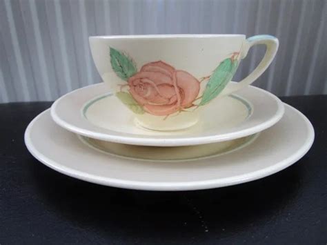 Susie Cooper Patricia Rose Vintage Tea Trio Cup Saucer Plate Set Vgc