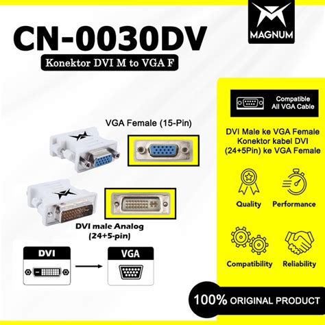 Jual Konektor Dvi To Vga Gold Magnum Connector Input Dvi D Sub