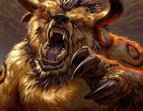 Wow Druid Beast Bear Form Warcraft Art Mythical Creatures Art Druid