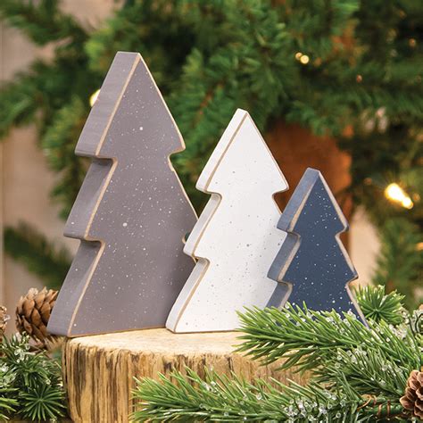 Chunky Snowy Christmas Tree Sitters 3 Set