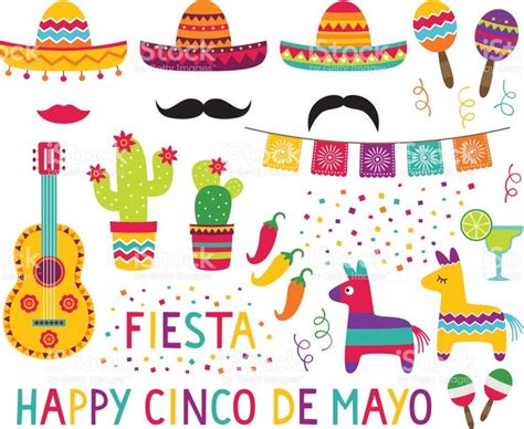 Cinco De Mayo Design Elements Vector Set Cinco De Mayo Free Vector Art Clip Art