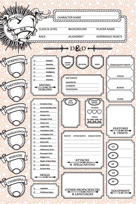 Unleash Your Imagination With The Dnd Character Sheet