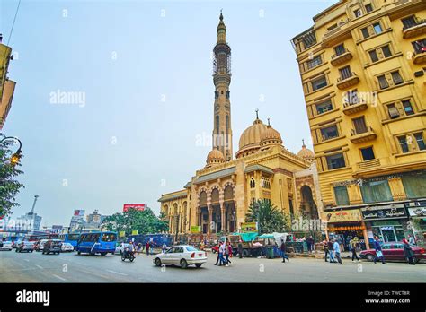 CAIRO, EGYPT - DECEMBER 22, 2017: The scenic building of El Fath Mosque ...