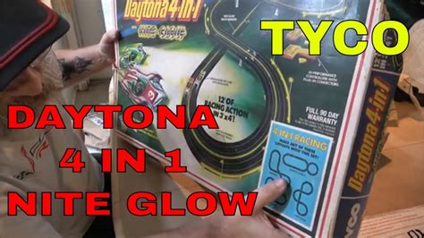 Vintage Tyco In Daytona Nite Glow Slot Car Set Youtube