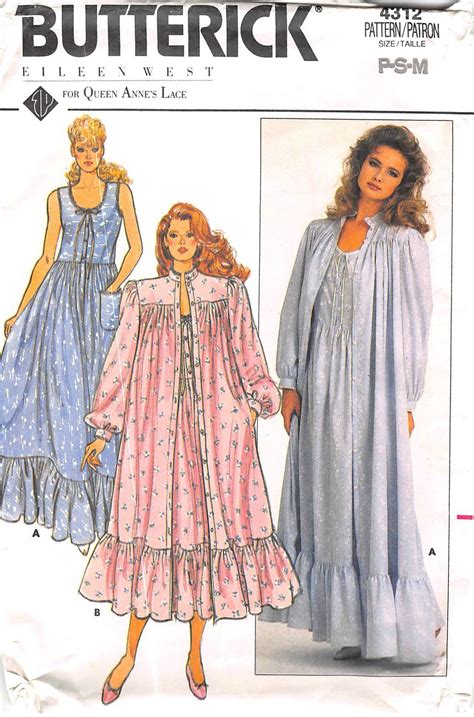 Butterick From Uncut Misses Robe Nightgown Create