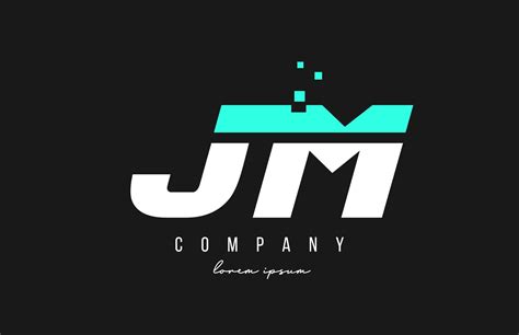 Jm J M Alphabet Letter Logo Combination In Blue And White Color