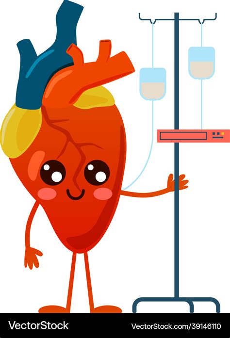 Prevention and treatment heart disease cartoon Vector Image