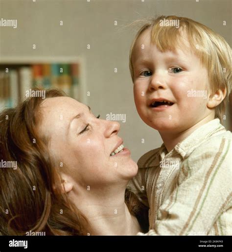 Oslo 1974 Actor Britt Langlie With His Son Photo Hi Res Stock