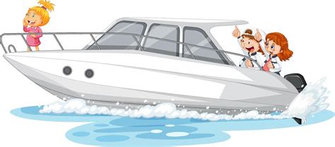 Children on a speed boat cartoon 4492168 Vector Art at Vecteezy