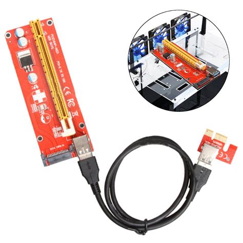 Usb 3 0 Pcie Pci E Express 1x To 16x Extender Riser Card Adapter Power Btc Expansion Cable