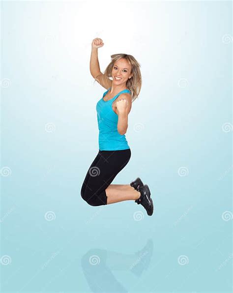 Excited Woman Jumping Stock Photo Image Of Body Excited 29654598