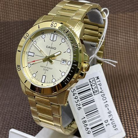 Original Casio Mtp Vd G E Enticer Analog Gold Color Stainless Steel