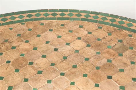 Moroccan Round Dining Mosaic Green Tile Table At 1stdibs Mosaic Round