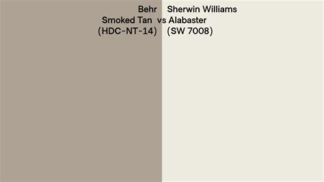 Behr Smoked Tan HDC NT 14 Vs Sherwin Williams Alabaster SW 7008