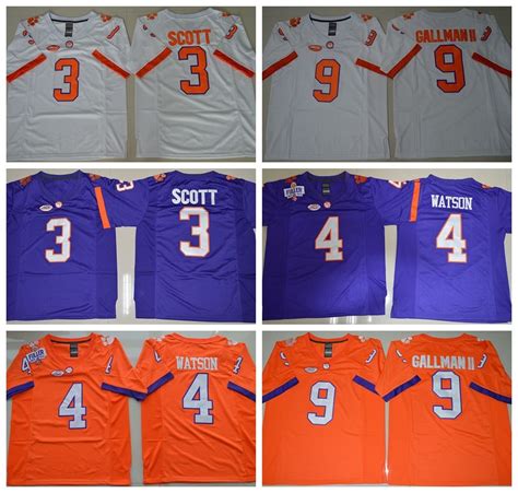 2017 Ncaa Clemson Tigers College Jerseys 2016 Football 4 Deshaun Watson ...