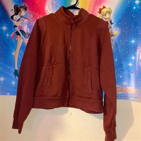 Universal Thread Women S Burgundy Jacket Depop