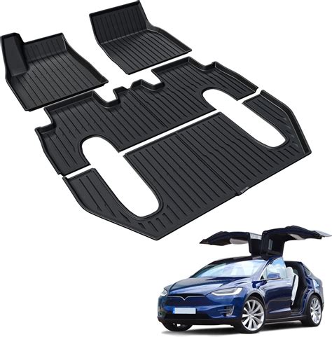 Amazon BEEGROW Floor Mats For Tesla Model X 6 Seater Interior