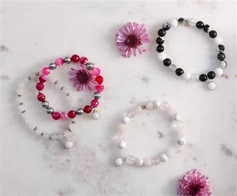 Bracelet Pierres Semi Précieuses et Perle Lait Maternel La Joie En Rose