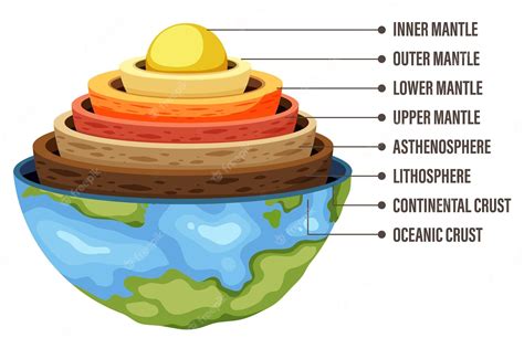 Diagrama Que Muestra Las Capas De La Litosfera Terrestre Vector Gratis