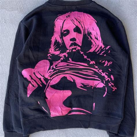 1990s Hysteric Glamour Nude Girl Pink Logo Sweatshirt Depop