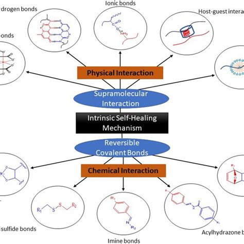 Schematic Diagram Of Intrinsic And Extrinsic Self Healing Mechanisms A