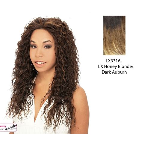 Erica Lace Front Wig Two Tone Frost Blend Of Dark Auburn Layer Over Honey Blonde Bottom