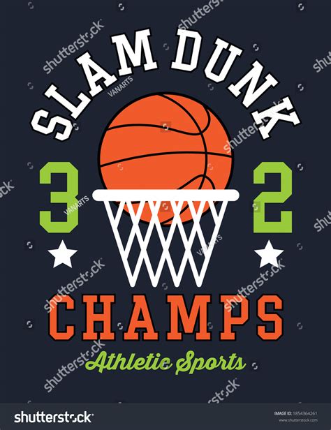 Slam Dunk Basketball Graphic Tees Vector Stock Vector (Royalty Free ...