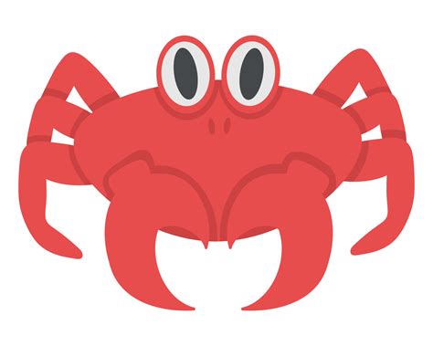 Funny Cartoon Crab Doodle Flat Clipart All Objects Are Repainted